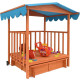 Kids Outdoor Play House with Sandbox