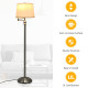 Swing Arm LED Floor Lamp with Hanging Fabric Shade