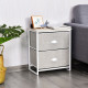 Metal Frame Nightstand Side Table Storage with 2 Drawers