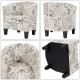 Barrel Accent Linen Fabric Upholstered Chair Tub Chair