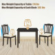 3 Pieces Dining Set Square Table with 2 Padded Wooden Chairs