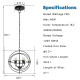 20 Inch 5 Lights Metal Chandelier with Pivoting Interlocking Rings