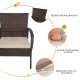 4 Pieces Patio Rattan Outdoor Conversation Set with Cushions