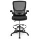 Height Adjustable Drafting Chair with Lumbar Support and Flip Up Arms