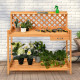 Garden Wood Work Potting Bench Station with Hook