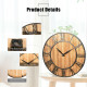 30 Inch Round Wall Clock Decorative Wooden Silent Clock with Battery