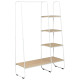 Clothes Rack Free Standing Storage Tower with Metal Frame
