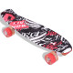 Durable Patterned Skateboard with Red Wheels