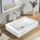 22.5 x 16 Inch Rectangle Bathroom Vessel Sink with Pop-up Drain