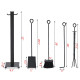 5 Pieces Fireplace Iron Fire Place Tool Set 