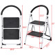2.75 Ft Folding Step Stool with Iron Frame & Anti-Slip Pedals for 330lbs Capacity