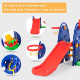 3 in 1 Junior Children Freestanding Design Climber Slide Swing Seat Basketball Hoop