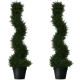 2 Pieces 3 Feet  In/outdoor Decoration Artificial Cedar Spiral Tree