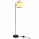 Standing Arc Modern Floor Lamp with Fabric Hanging Lamp