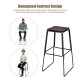4 Pieces 30 Inch Backless Industrial Bar Stools Set