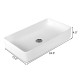 24 x 14 Inch Rectangle Bathroom Vessel Sink with Pop-up Drain