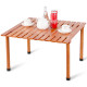 Folding Wooden Camping Roll Up Table with Carrying Bag for Picnics and Beach 