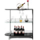 2-holder Bar Table withTempered Glass Shelf