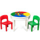 3-in-1 Kids Activity Table and 2 Chairs Set Includes 300 Bricks