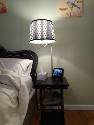 Living Room Floor Lamp with Shade 2 USB Ports - Costway