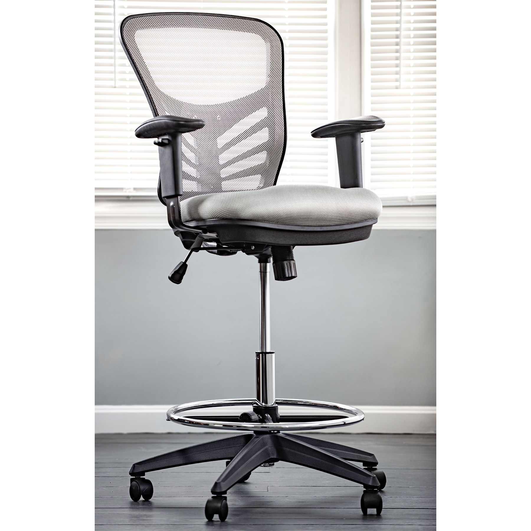 Ergonomic Mesh Drafting Chair - Serena Adjustable, Breathable Mesh, Lumbar  Support, Ergonomic and Height Adjustable Flip-Top Office Chair with Foot  Ring for Maximum Comfort and Productivity - White 