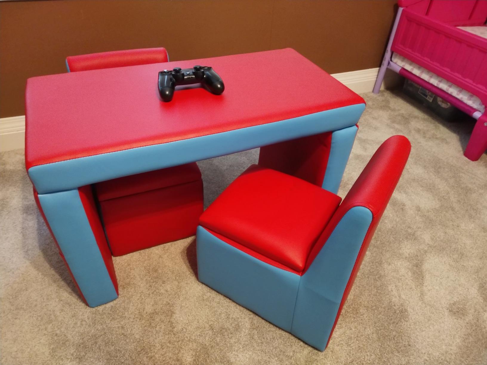 Boyel Living Kids Sofa Red Multi-functional Table Chair Set