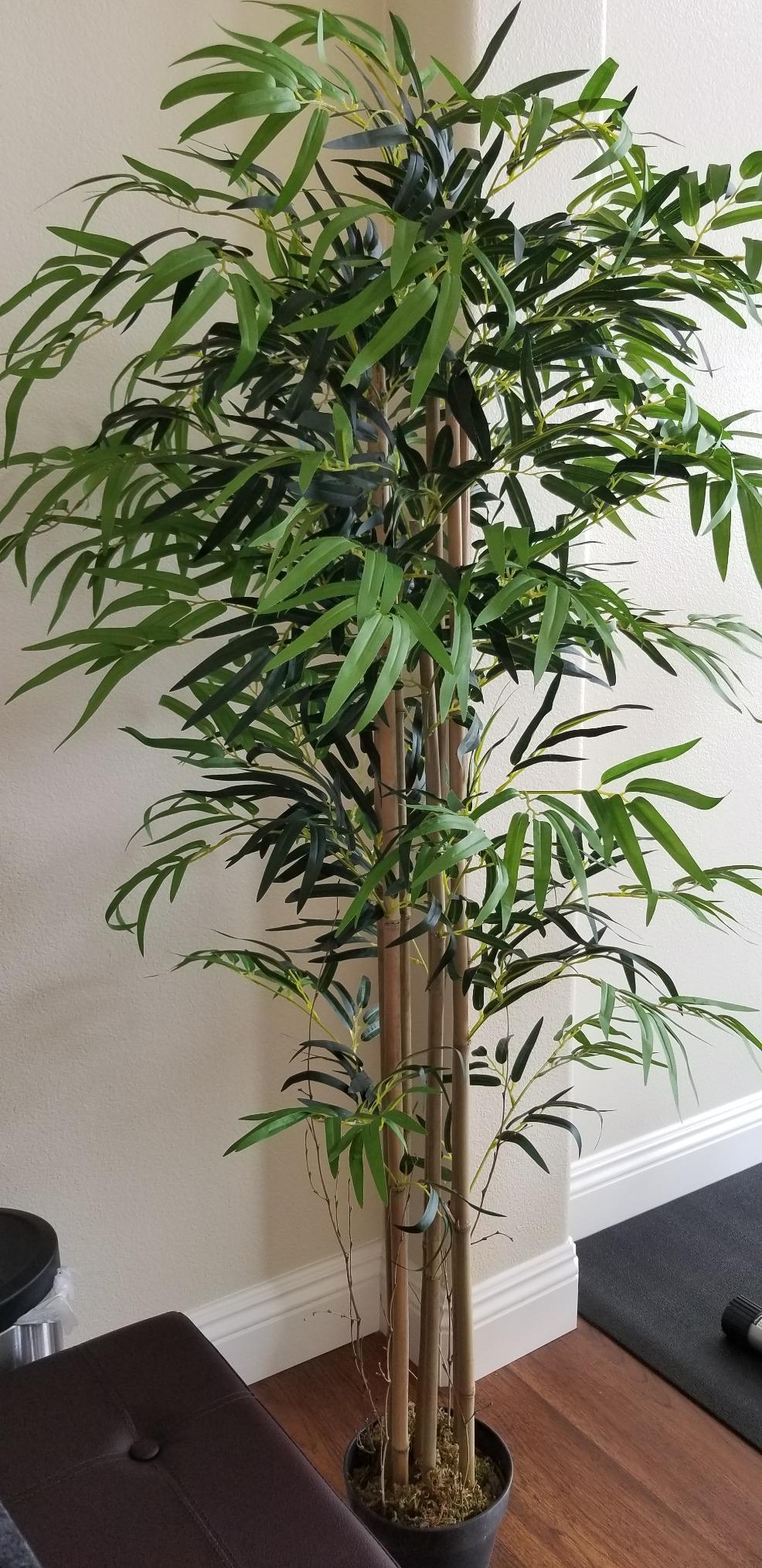 5-Feet Artificial Bamboo Silk Tree Indoor-Outdoor Decorative Planter -  Costway