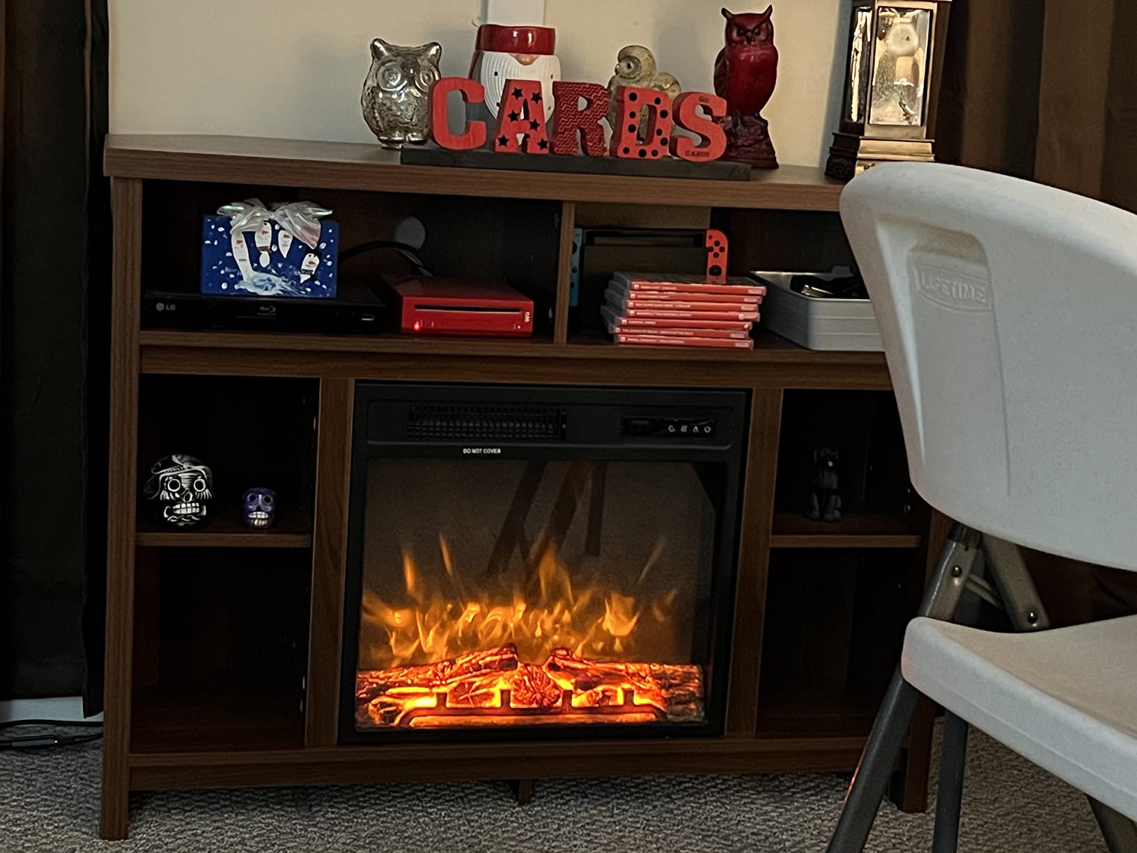 Lovely fireplace heater tv stand