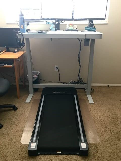 Works well under desk for a small or average-height person