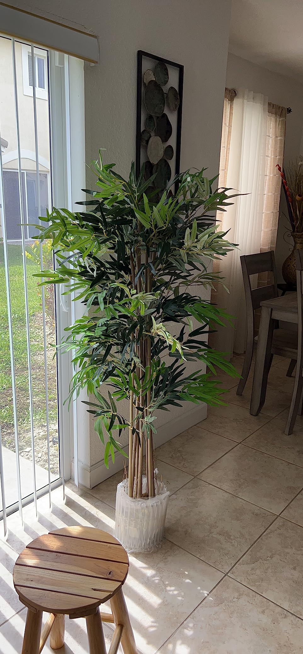 ANGELES HOME 5 ft. Green Artificial Bamboo Silk Tree Indoor-Outdoor  Decorative Planter in Pot,Faux Fake Tree Plant HW59-8CK-514 - The Home Depot