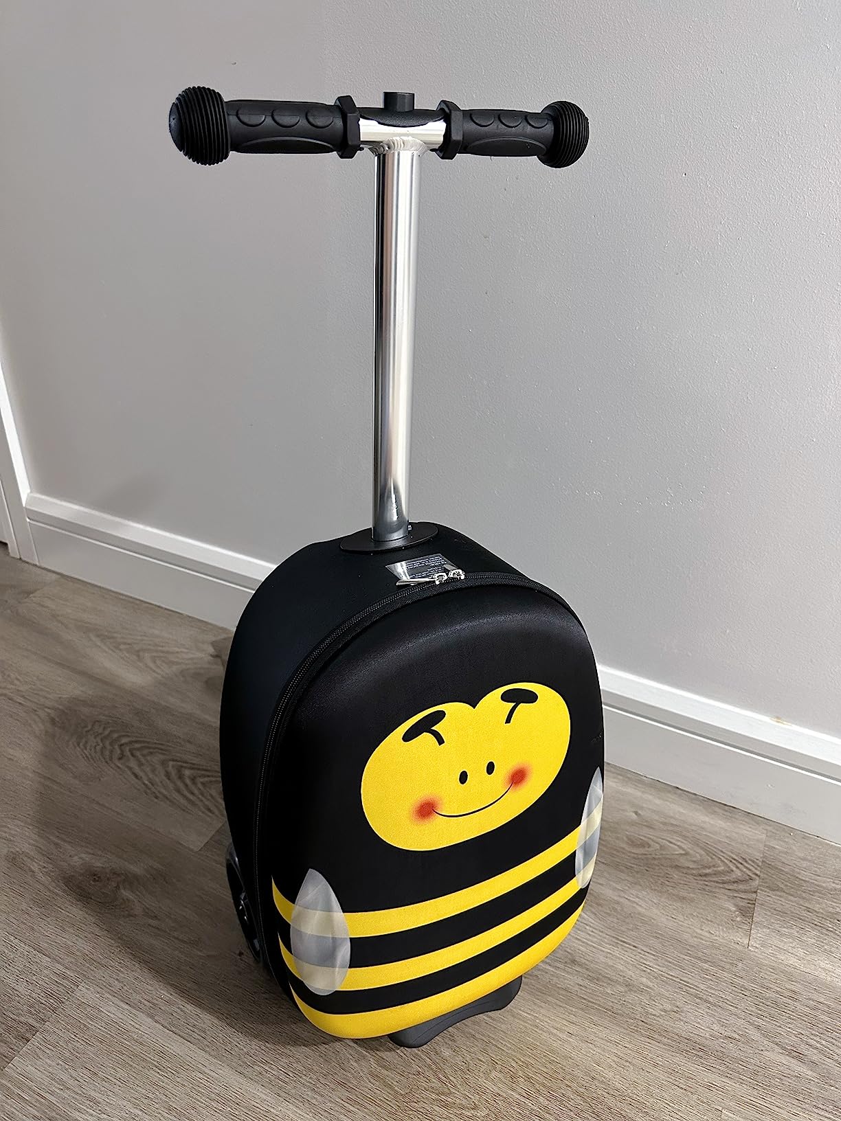 Hardshell Ride-On Suitcase Scooter with LED Flashing Wheels-Yellow | Costway