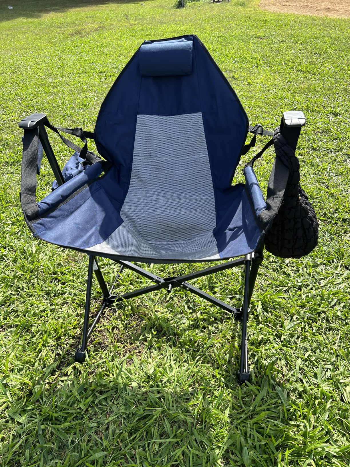 Hammock Camping Chair with Retractable Footrest and Carrying Bag
