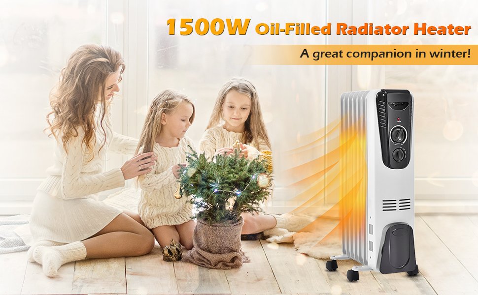 1500W Electric Oil Heater with Adjustable Thermostat A Great Heater in Winter