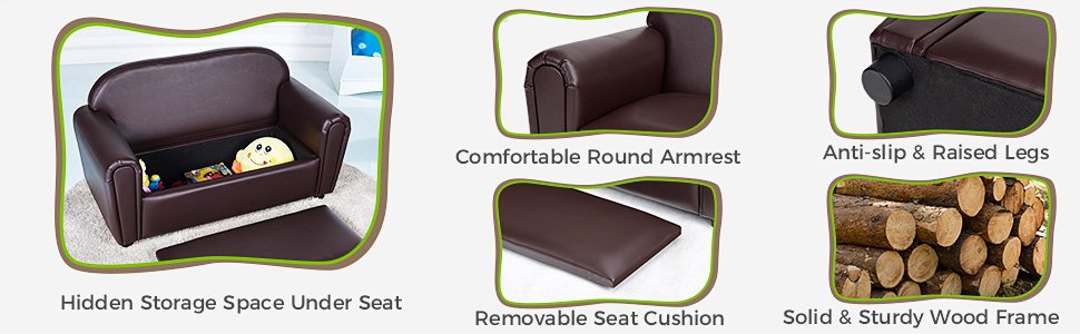 Kids Sofa Armrest Chair with Storage Function